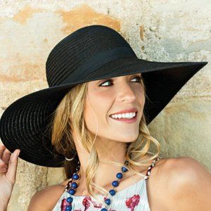 Wallaroo Aria Oversized Floppy Packable Sun Hat | NWT|  BLACK